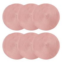 Jogo Americano Rosa 6 Peças Redondo 38cm Mesa Posta Decoracao Cozinha Trama Poliester Jogo Americano Rosa 6 Peças Redondo 38cm Mesa Posta Decoracao Cozinha Trama Poliester