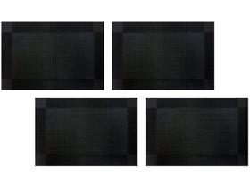 Jogo Americano Santiago Retangular 4 peças Preto Jogo Americano Santiago Retangular 4 peças Preto