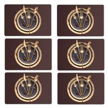 Jogo Americano Sousplat Retangular 4 peças Limpa Facil couro Jogo Americano Sousplat Retangular 4 peças Limpa Facil couro