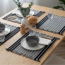 Jogo Americano Tecido Tear 7 Peças Retangular mesa posta