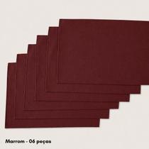 Jogo Americano Tecido tipo Linho Misto Kit 4 ou 6 peças Mesa Posta Retangular. Cor:MarromQuantidade:6 peças
