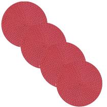 Jogo Americano Trançado Vermelho 4 Pçs JA14238