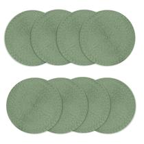 Jogo Americano Verde 8 Peças Redondo 38cm Mesa Posta Decoracao Cozinha Trama Poliester Jogo Americano Verde 8 Peças Redondo 38cm Mesa Posta Decoracao Cozinha Trama Poliester