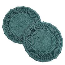 Jogo Americano Verde Crochê 33Cm Natal Kit 2Pc