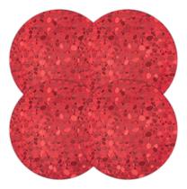 Jogo Americano Vermelho Redondo Metalizado 38cm 4 Lugares Jogo Americano Vermelho Redondo Metalizado 38cm 4 Lugares