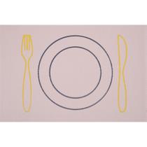 Jogo Americano Vizapi 30X45Cm Prato Vz12347 Bege Amarelo