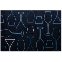 Jogo Americano Vizapi 30X45Cm Taças Vz12345 Preto Cinza