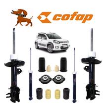 Jogo Amortecedor Dianteiro e Traseiro Cofap Fiat Uno 2010 A 2014 + Kit Batente