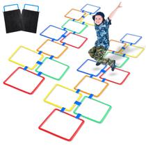 Jogo ao ar livre Woanger Hopscotch, 2 conjuntos, quadrados de 38 cm