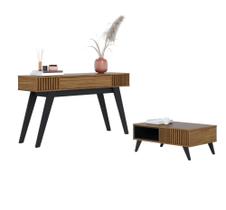 Jogo Aparador e Mesa de Centro Star Noce Milano Preto Jogo Aparador e Mesa de Centro Star Noce Milano Preto