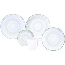 Jogo Aparelho de Jantar 30 Peças Tramontina Lineare Porcelana Decorada Servir Mesa Posta