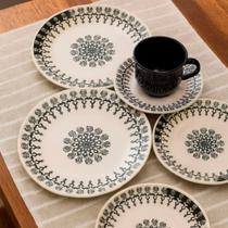 Jogo Aparelho de Jantar Oxford Biona 20pçs Donna Folk Cerâmica Floral Jogo Aparelho de Jantar Oxford Biona 20pçs Donna Folk Cerâmica Floral