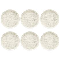 Jogo Aparelho De Jantar Oxford Pratos Rasos 26cm 06 Peças Flat Chuvisco Carâmica