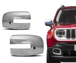 Jogo Aplique Capa Cromada Retrovisor Jeep Renegade 2022