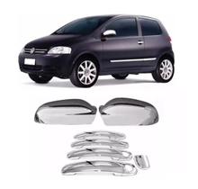 Jogo Aplique Capa Cromada Retrovisor Maçanetas Vw Fox 2005 Jogo Aplique Capa Cromada Retrovisor Maçanetas Vw Fox 2005