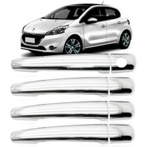 Jogo Aplique Cromado Maçaneta 208 308 408 2008 3008 Citroen AirCross C3 2010 2011 2012 2013 2014 2015 2016 2017 2018 2019 4 Portas