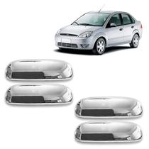 Jogo Aplique Cromado Maçaneta Externa Ford Escort 1997 a 2004 Fiesta Sedan e Street 1996 a 2001 4P