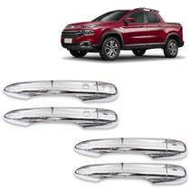 Jogo Aplique Cromado Maçaneta Toro 2021 2022 2023 2024 - 4 Portas Com Keyless