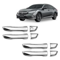 Jogo Aplique Cromado para Maçaneta Externa Civic G10 2017 2018 2019 2020 2021 2022 4 Portas Jogo Aplique Cromado para Maçaneta Externa Civic G10 2017 2018 2019 2020 2021 2022 4 Portas