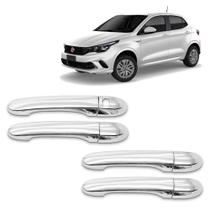 Jogo Aplique Cromado para Maçaneta Externa Fiat Pulse Argo Cronos 2018 2019 2020 2021 2022 2023 4 Portas
