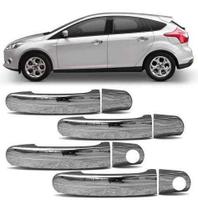 Jogo Aplique Cromado para Maçaneta Externa Ford Focus 2009 2010 2011 2012 2013 4 Portas