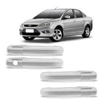 Jogo Aplique Cromado para Maçaneta Externa Ford Focus 2009 2010 2011 2012 2013 4 Portas