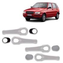 Jogo Aplique Cromado para Maçaneta Externa Uno Fiorino 2001 a 2010 4 Portas