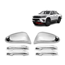 Jogo Aplique Cromado Retrovisor e Maçaneta 1 Keyless Hilux Sw4