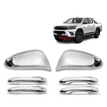 Jogo Aplique Cromado Retrovisor + Maçaneta 2 Keyless Hilux Sw4 Jogo Aplique Cromado Retrovisor + Maçaneta 2 Keyless Hilux Sw4