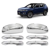 Jogo Aplique de Maçaneta + Par Aplique Retrovisor Toro 2016 a 2024 Kit Cromado