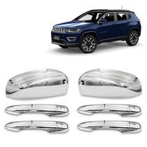 Jogo Aplique de Maçaneta + Par Aplique Retrovisor Toro 2016 a 2024 Kit Cromado