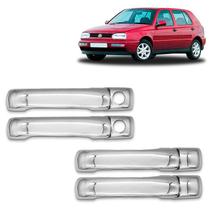 Jogo Aplique de Maçaneta Volkswagen Gol G2 Bola Golf Parati 1995 1996 1997 1998 1999 Kit Cromado 4P