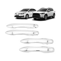 Jogo Aplique Maçaneta Cromado Corolla 2020 2021 2022 2023 Corolla Cross 2021 2022 2023 Sem Keyless 4 Portas