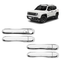 Jogo Aplique Maçaneta Cromado Renegade 2015 a 2024 Com Keyless