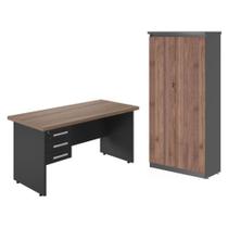 Jogo Armario com Mesa de Computador Eslovénia Noce Preto Jogo Armario com Mesa de Computador Eslovénia Noce Preto