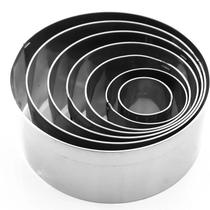 Jogo Aro Cortador Inox Redondo Liso 7 Peças Doupan