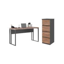 Jogo Arquivo com Mesa de Computador Cuba Noce Preto Jogo Arquivo com Mesa de Computador Cuba Noce Preto