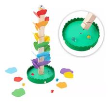 Jogo Árvore Pista De Bolinha Musical Madeira 32pçs Tooky Toy