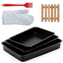 Jogo Assadeira Alta 3 Pçs + Descanso Panela + Luva + Pincel