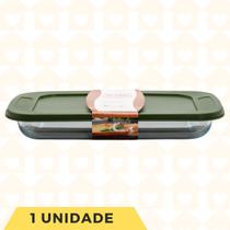 Jogo Assadeira Retangular 1,6L Vidro Transparente 1 UNIDADE