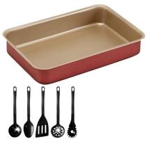 Jogo Assadeira Retangular Alta Antiaderente Teflon Jogo