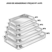 Jogo Assadeiras Em Alumínio Retangular 4 Formas Pão Pizza Bolo