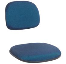 Jogo Assento Encosto Secretaria Anatômica Cor Tecido Azul