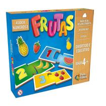 Jogo Associe Números e Frutas em Madeira - Pais e Filhos