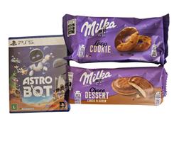 Jogo Atrobot Ps5 com 2 Biscoitos Milkas Cremoso