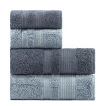 Jogo banhão 4 peças fio egípcio 600 gramas supreme 100%algodão - azul esc.1.25/azul.1.25