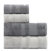 Jogo banhão 4 peças fio egípcio 600 gramas supreme 100%algodão - cinza.1.24/cinza esc.1.25