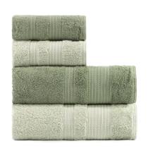 Jogo banhão 4 peças fio egípcio 600 gramas supreme 100%algodão - verde.1.25/verde esc.1.25