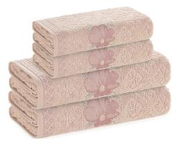 Jogo Banho e Rosto Yuna Karsten 4 Peças 70 x 135 cm Algodão Jogo Banho e Rosto Yuna Karsten 4 Peças 70 x 135 cm Algodão