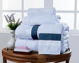 Jogo Banho Laisa 5Pçs Egípcio 100% Algodão Branco/ul